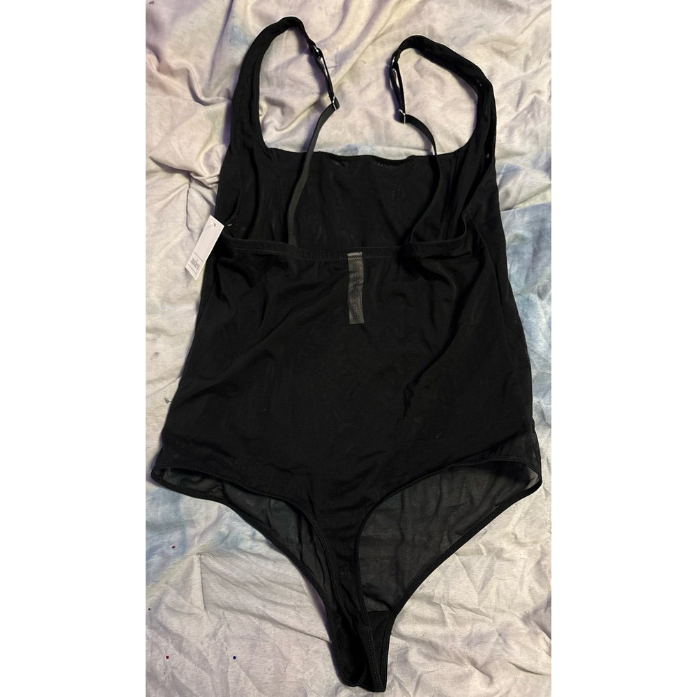 NEW‎ Auden Black Lace Unlined Rhinestone Studded Lingerie Bodysuit, Large - Picture 4 of 6